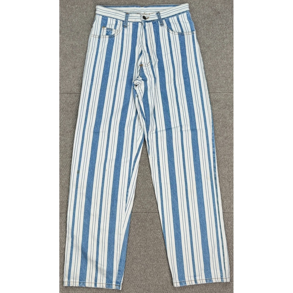 Hard Core By Fashion Plate Womens Vtg Striped Made In USA Denim Jeans Size 29x31